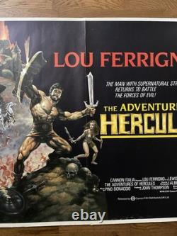Aventures d'Hercule 1985 Affiche de film Quad Royaume-Uni Lou Ferrigno