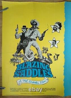 BLAZING SADDLES / MONTY PYTHON ET LE SAINT GRAAL affiche originale d/b quad du Royaume-Uni