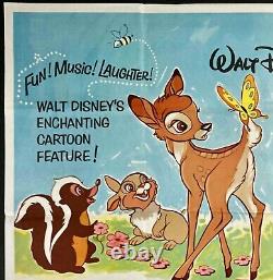 Bambi / Les singes rentrent chez eux Affiche de film originale Quad Walt Disney
