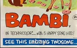 Bambi / Les singes rentrent chez eux Affiche de film originale Quad Walt Disney