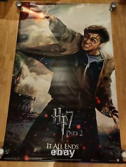 Bannière de cinéma de 8 pieds Harry Potter 7 Partie 2 Daniel Radcliffe Advance Quad Rare