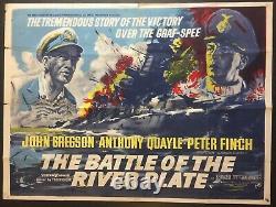 Battle Of The River Plate 1956 Original Cinema Uk Quad Movie Poster Variante Rare