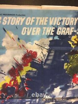 Battle Of The River Plate 1956 Original Cinema Uk Quad Movie Poster Variante Rare