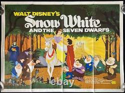 Blanche-Neige et les Sept Nains Affiche de Film Quad Original Disney 1972 RR