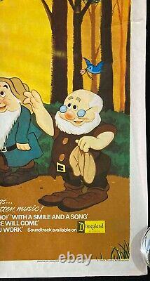 Blanche-Neige et les Sept Nains Affiche de Film Quad Original Disney 1972 RR