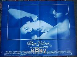 Blue Velvet Quad Uk Originale Du Film Poster 1986 David Lynch Rare