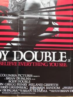 Body Double (1984) UK Quad SS Brian De Palma Thriller Érotique Suspense