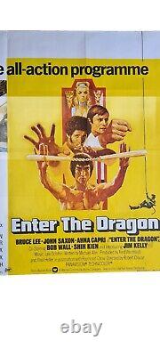 Bruce Lee, entrez dans le dragon Affiche de cinéma originale de 1973. Très rare