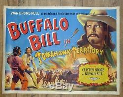 Buffalo Bill 1952 Original Uk Quad Film Affiche Western Cowboys
