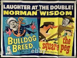 Bulldog Breed Square Peg Original Quad Movie Poster Norman Wisdom Comedy Années 1960