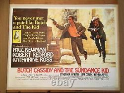 Butch Cassidy And The Sundance Kid Original Rare British Quad Film 1969 Affiche