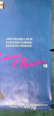 CRIMES DE PASSION (1984) rare affiche de film quad originale du Royaume-Uni Ken Russell