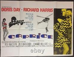 Caprice 1967 Cinéma Original Royaume-uni Quad Film Poster Doris Day Richard Harris