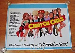 Carry On Girls Affiche De Film De Cinéma Britannique Britannique Britannique Original 1973 Roulé