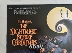 Cauchemar avant Noël 1993 AFFICHE QUAD DE CINÉMA ROLLÉE DU ROYAUME-UNI ORIGINAL