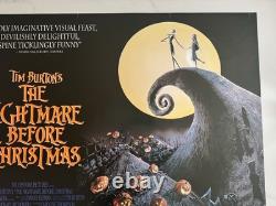 Cauchemar avant Noël 1993 AFFICHE QUAD DE CINÉMA ROLLÉE DU ROYAUME-UNI ORIGINAL