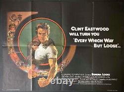 Chaque chemin est bon mais libre AFFICHE QUAD ORIGINAL DU FILM Clint Eastwood 1978