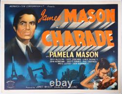 Charade ORIGINAL Quad Affiche de Film Cinéma Rembourrée James Mason 1953