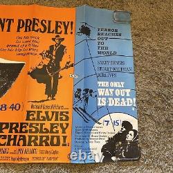 Charro 1960's Very Rare Original Film Britannique Quad Poster Elvis Presley