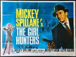 Chasseuses de filles - Affiche de film originale en quad Mickey Spillane Shirley Eaton Chantrell