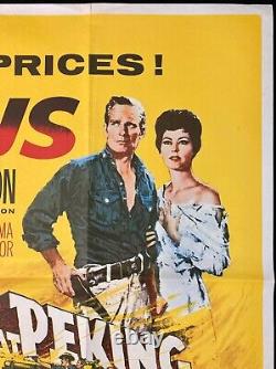 Cinquante-cinq 55 jours à Pékin Affiche de film quad originale Charlton Heston 1963