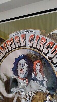 Cirque des vampires 1972 Affiche de film originale britannique Quad Hammer Horror 30x40