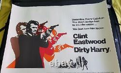 Clint Eastwood Dirty Harry Lined Uk Quad Affiche De Cinéma Originale Vf