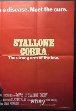 Cobra 1986 Cinéma Original Royaume-uni Quad Film Poster Sylvester Stallone