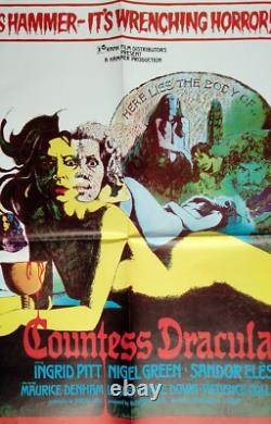 Comtesse Dracula / Les Belles de l’enfer affiche originale quad du film Hammer Horror - Biker