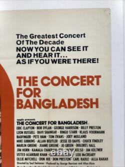 Concert pour le Bangladesh 1972 Affiche de film originale UK Quad 40x30 pouces