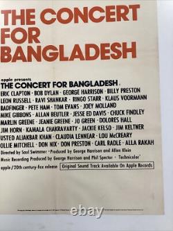 Concert pour le Bangladesh 1972 Affiche de film originale UK Quad 40x30 pouces