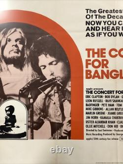 Concert pour le Bangladesh 1972 Affiche de film originale UK Quad 40x30 pouces