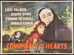 Conspiration des cœurs Affiche originale Quad du film Ralph Thomas Lilli Palmer 1960