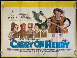 Continuez Henry Affiche de Film Original Quad Sidney James Kenneth Williams