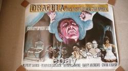 DRACULA S'EST ÉLEVÉ DE LA TOMBE 1968 Affiche de film Quad UK 30 x 40 Hammer Horror