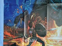 DRAGONSLAYER (1981) affiche de film originale grande 40x60 double quad du Royaume-Uni DISNEY