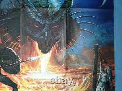 DRAGONSLAYER (1981) affiche de film originale grande 40x60 double quad du Royaume-Uni DISNEY