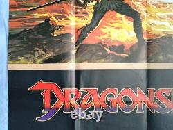 DRAGONSLAYER (1981) affiche de film originale grande 40x60 double quad du Royaume-Uni DISNEY