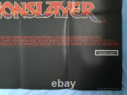 DRAGONSLAYER (1981) affiche de film originale grande 40x60 double quad du Royaume-Uni DISNEY