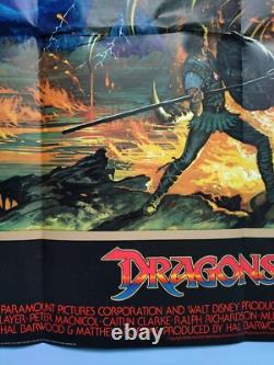 DRAGONSLAYER (1981) affiche originale quadrilatérale du Royaume-Uni art fantastique de Bysouth Dragon
