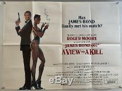 Dangereusement Vôtre Originale Au Royaume-uni Quad Affiche De Film (1985) Blanc Style James Bond