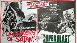 Daughters Of Satan / Superbeast (1972) Rare Affiche Originale De Cinéma Quad Britannique Horror