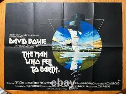 David Bowie L'homme Qui Est Tombé Sur Terre Vintage 1976 Quad Film Poster 30 X 40