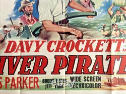 Davy Crockett et les Pirates du Fleuve 1956 Affiche de Film Originale UK Quad