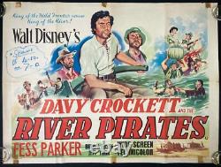 Davy Crockett et les pirates de la rivière Affiche de cinéma originale au format quad Disney 56