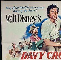 Davy Crockett et les pirates du fleuve Affiche originale Quad du film Fess Parker 1956