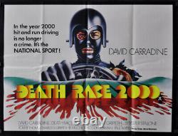 Death Race 2000 Original 1975 30x40 Nr Mint Uk Quad Affiche De Cinéma David Carradine