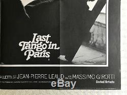 Dernier Tango À Paris Film D'original Quad Poster 1972 Marlon Brando