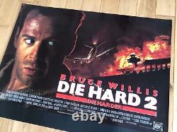 Die Hard 2 Affiche de cinéma originale UK Quad (30x40) Roulée Culte des années 90 avec Willis 1990