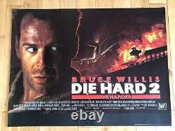 Die Hard 2 Affiche de cinéma originale UK Quad (30x40) Roulée Culte des années 90 avec Willis 1990